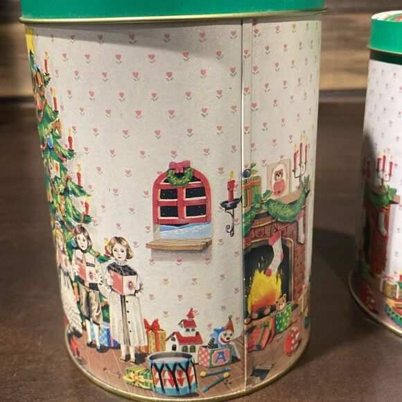 Nesting Singing Around the Christmas Tree Set of 3 Canisters - Picture 4 of 5